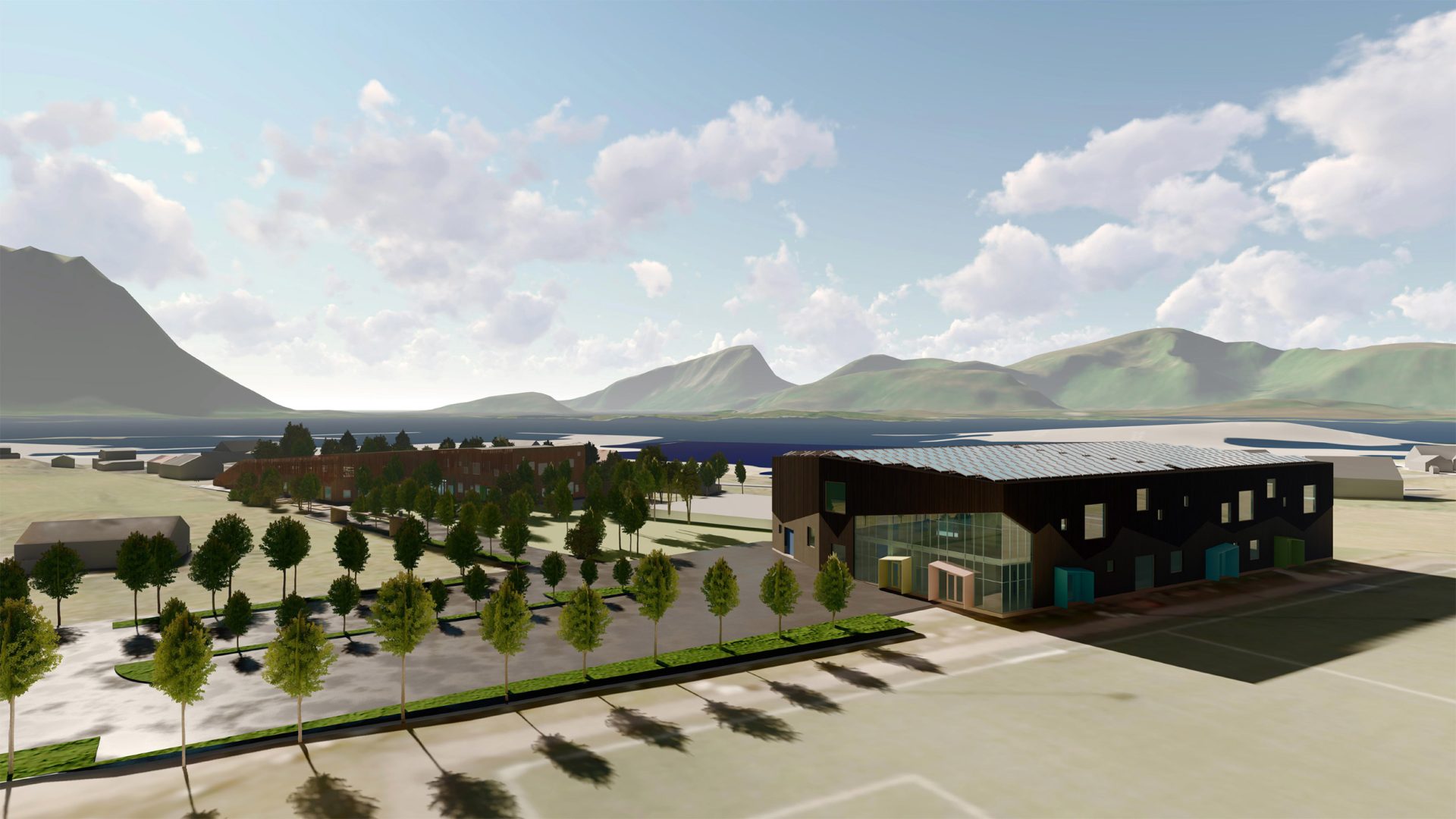3D-illustrasjon av Vest-Lofoten Flerbrukshall